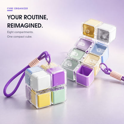 💊 8-Compartment Rotating Cube Pill Organizer