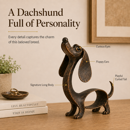 🐶 Forever Dachshund Antique Bronze Sculpture