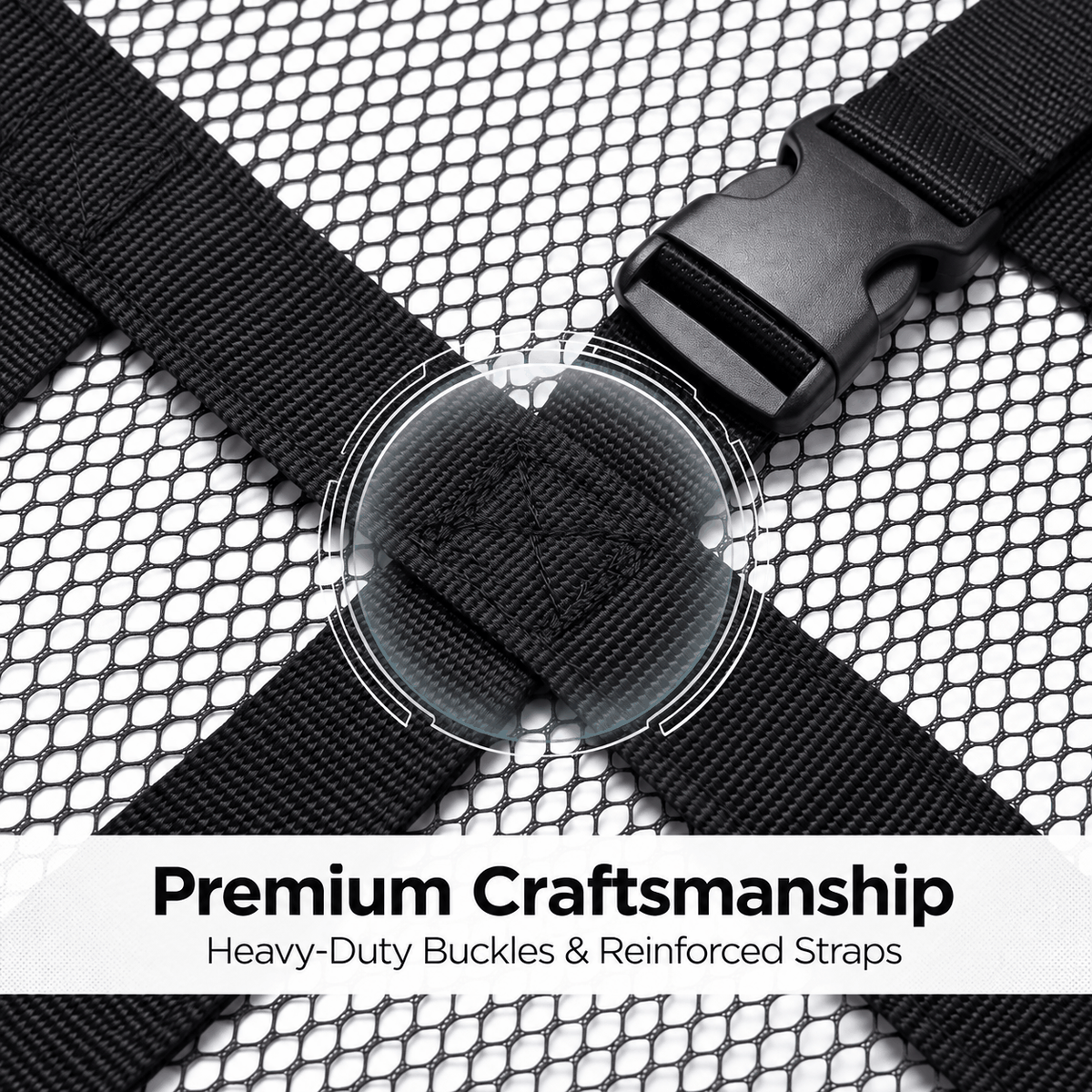 SkyStow reinforced straps and buckle detail