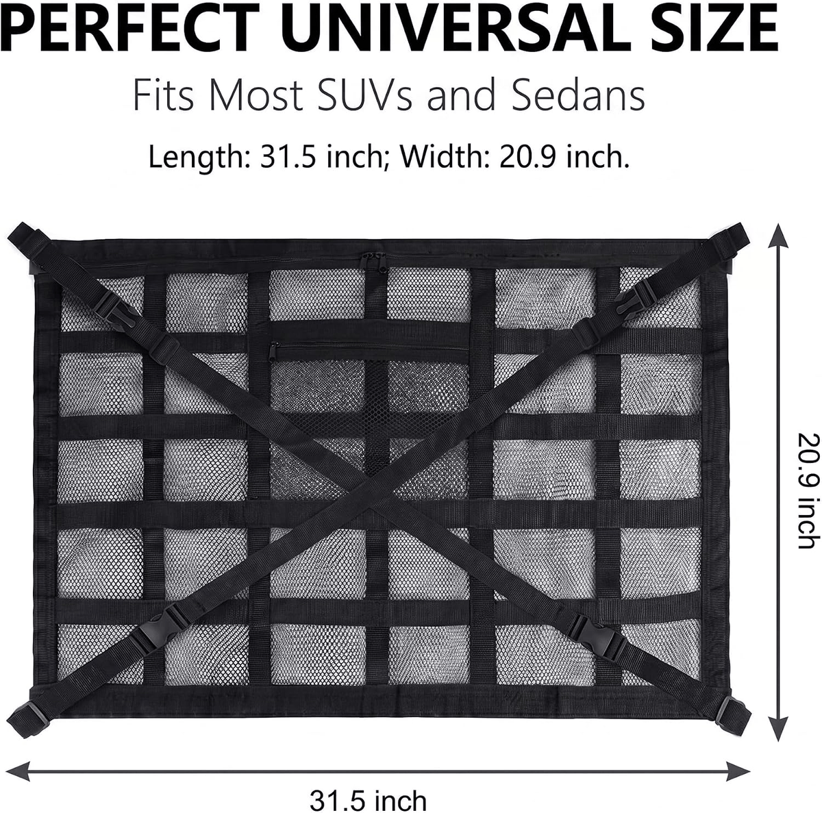 🚙 SkyStow™ Car Ceiling Cargo Net – Overhead Storage Organizer for SUVs & Sedans