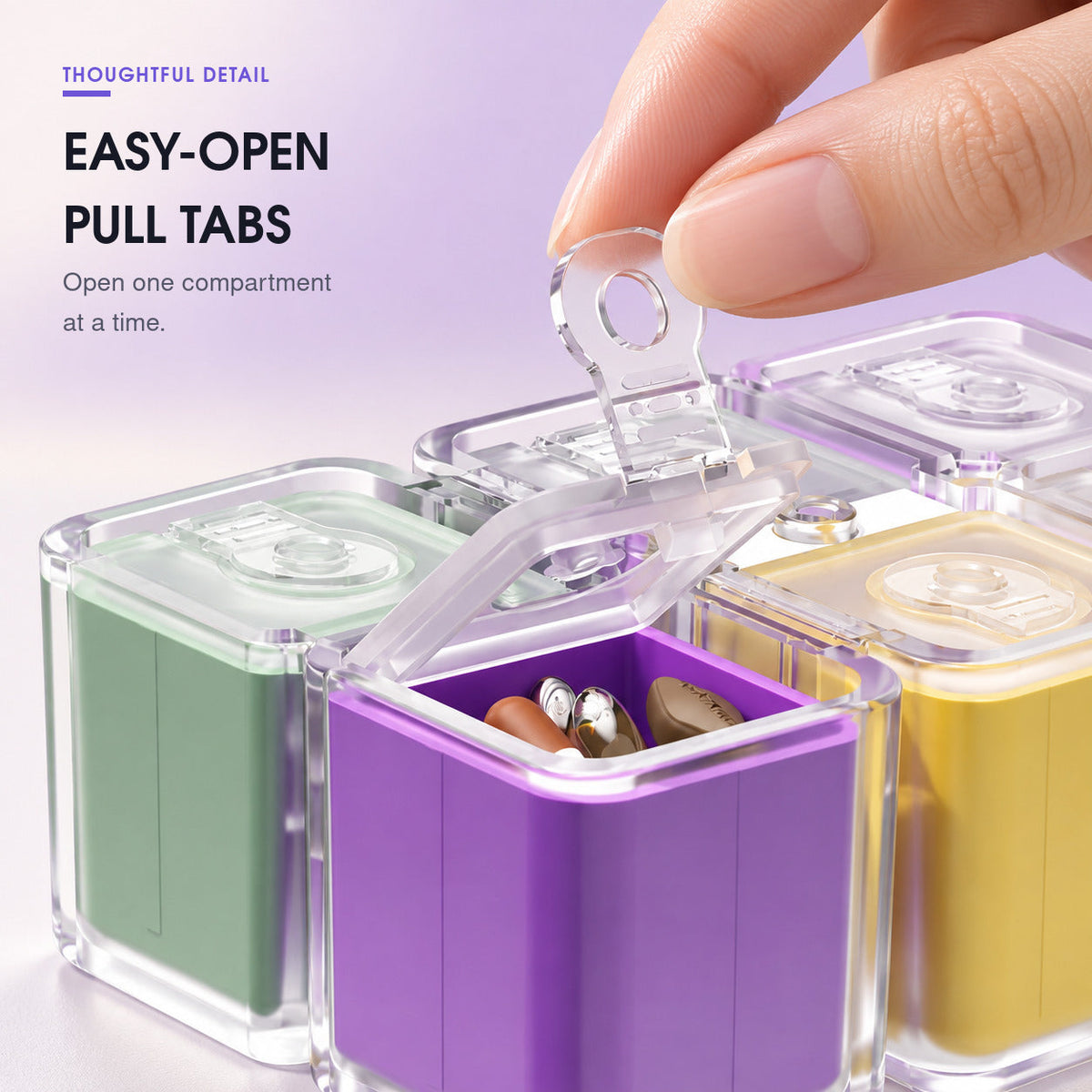 💊 8-Compartment Rotating Cube Pill Organizer