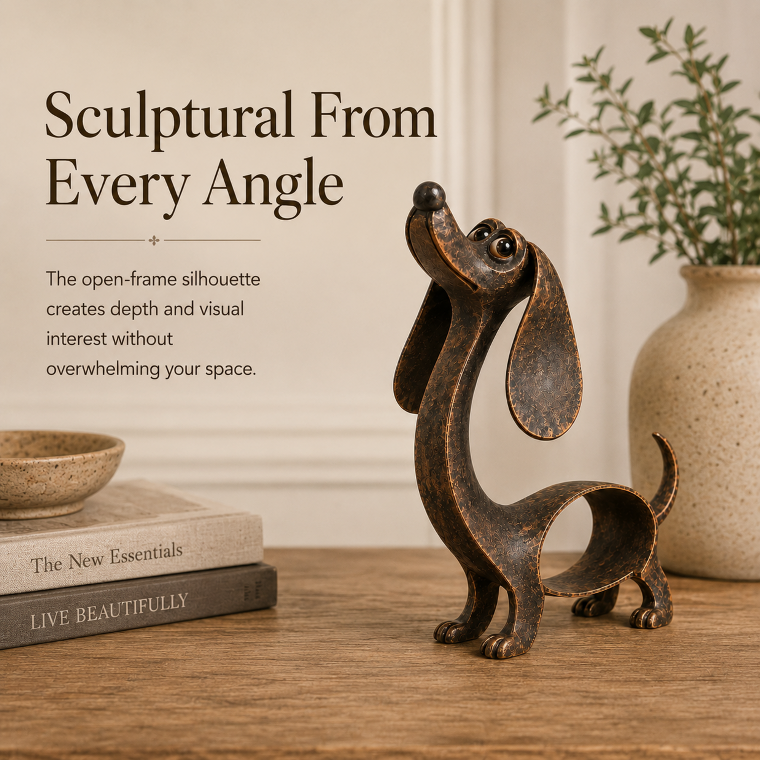 🐶 Forever Dachshund Antique Bronze Sculpture