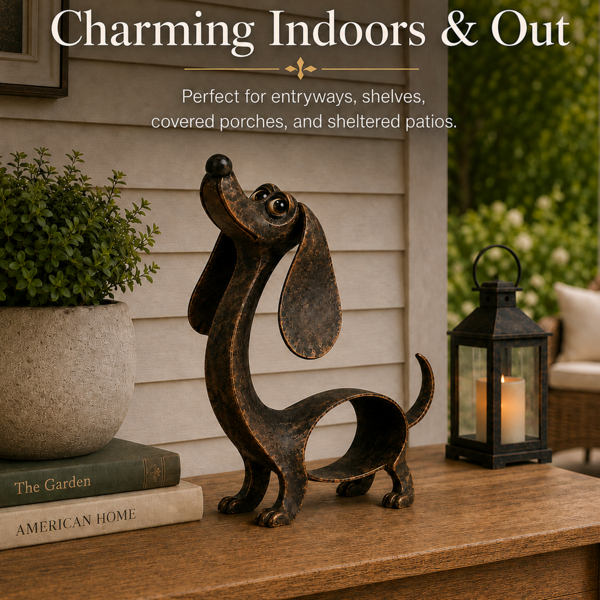 🐶 Forever Dachshund Antique Bronze Sculpture