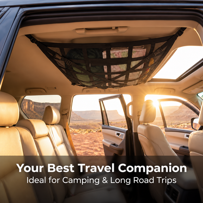 🚙 SkyStow™ Car Ceiling Cargo Net – Overhead Storage Organizer for SUVs & Sedans