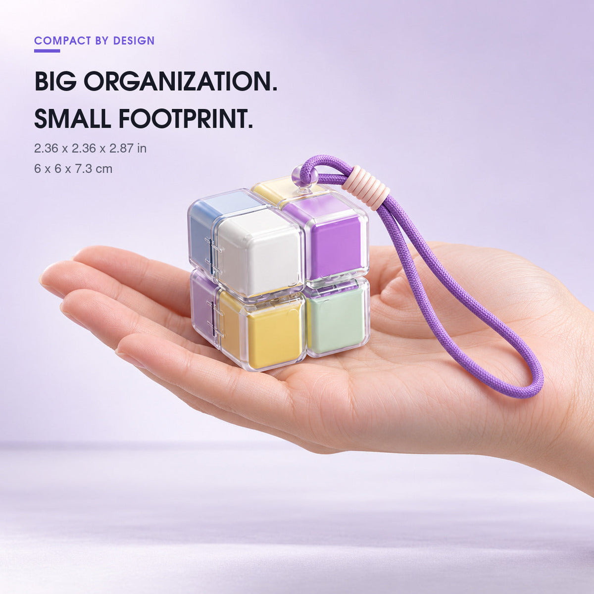💊 8-Compartment Rotating Cube Pill Organizer