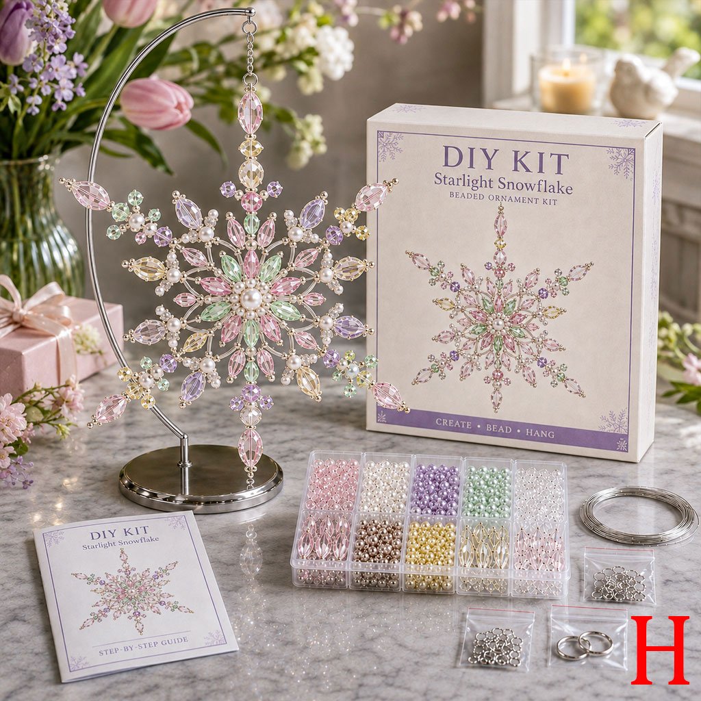 🎁Buy 3Get 1 Free❄️ DIY Crystal Beaded Snowflake Ornament Kit – Christmas Craft Decoration