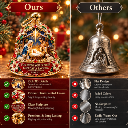 🎄 The Sacred Christmas Scripture Bell Collection™ – 7 Faith-Inspired Jesus & Nativity Heirloom Ornaments