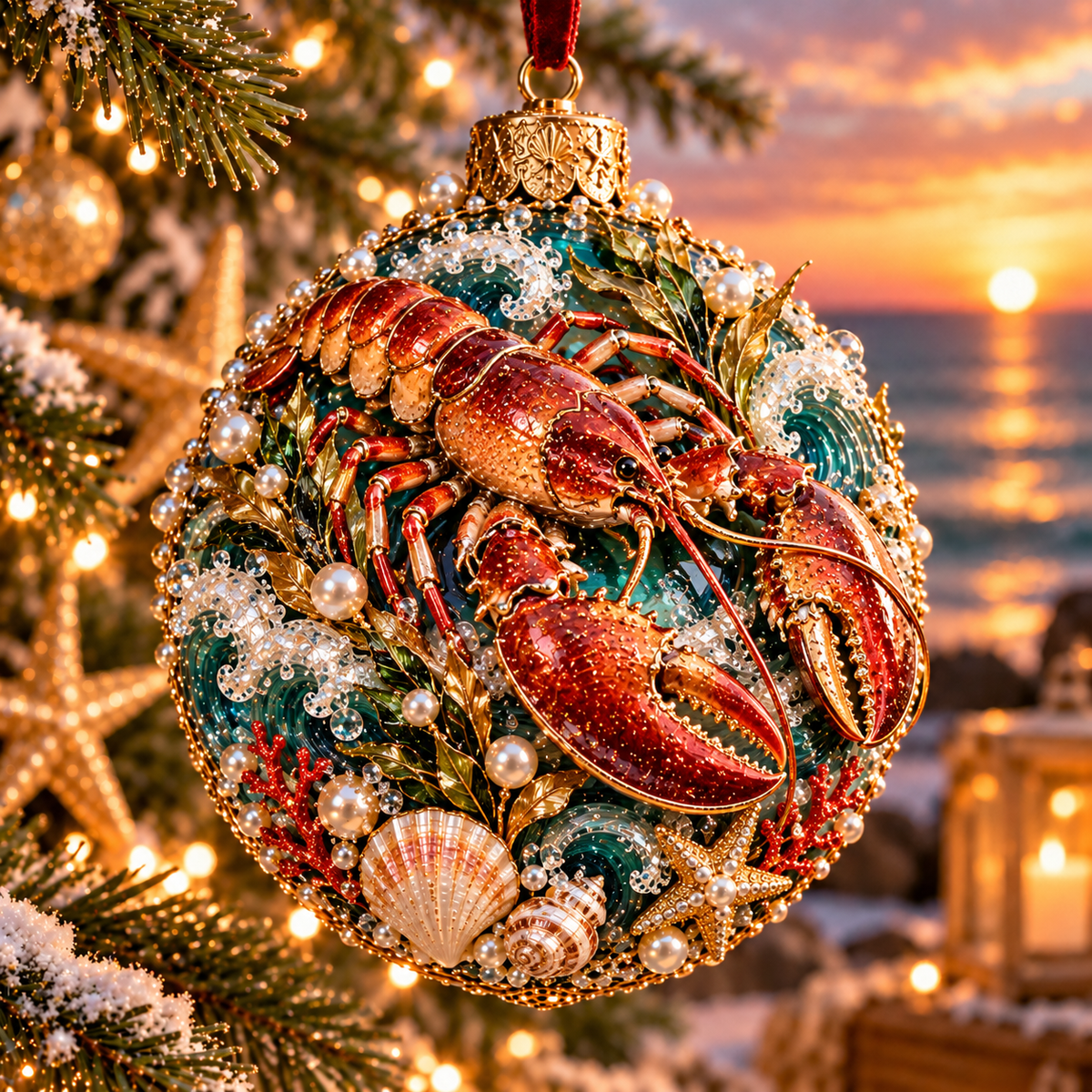 🌊🎄 Coastal Christmas Ocean Legends™ – 3D Marine Life Ornament Collection