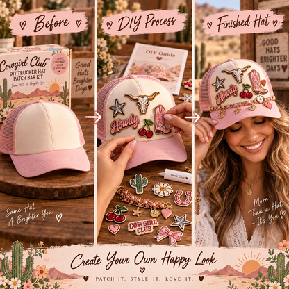 🧢 DIY Trucker Hat Patch Bar Kit – Create Your Own Custom Hat with Patches & Charms