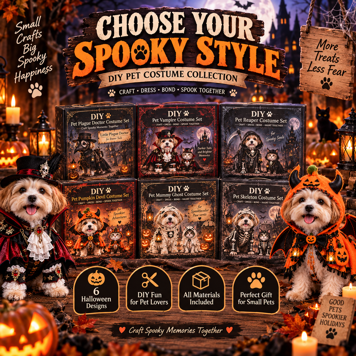 🐾🎃DIY Spooky Pet Costume Kit™ – Create Your Own Halloween Character For Your Furry Friend 👻🐶