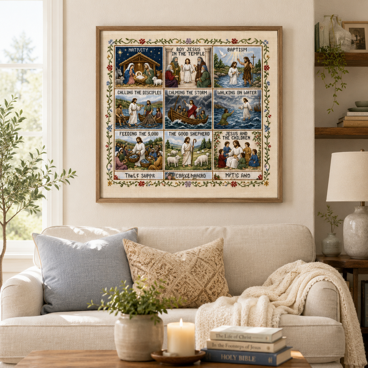 ✝️ Jesus Story Cross Stitch Kit – Biblical Moments DIY Embroidery Collection 🧵✨