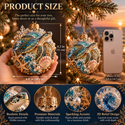 🌊🎄 Coastal Christmas Ocean Legends™ – 3D Marine Life Ornament Collection