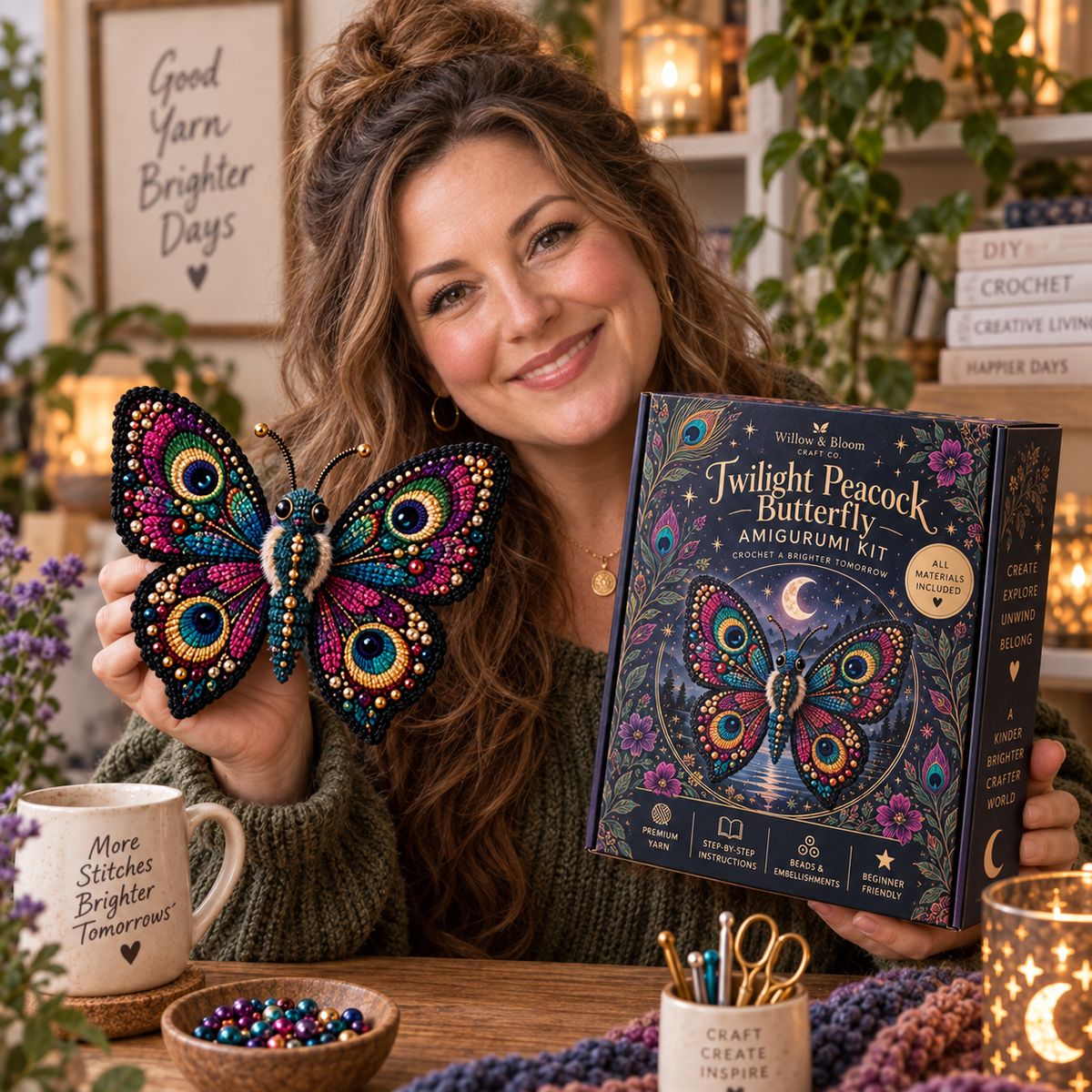 🦋 DIY Crochet Butterfly & Moth Amigurumi Kit – Handmade Craft Set