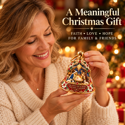 🎄 The Sacred Christmas Scripture Bell Collection™ – 7 Faith-Inspired Jesus & Nativity Heirloom Ornaments