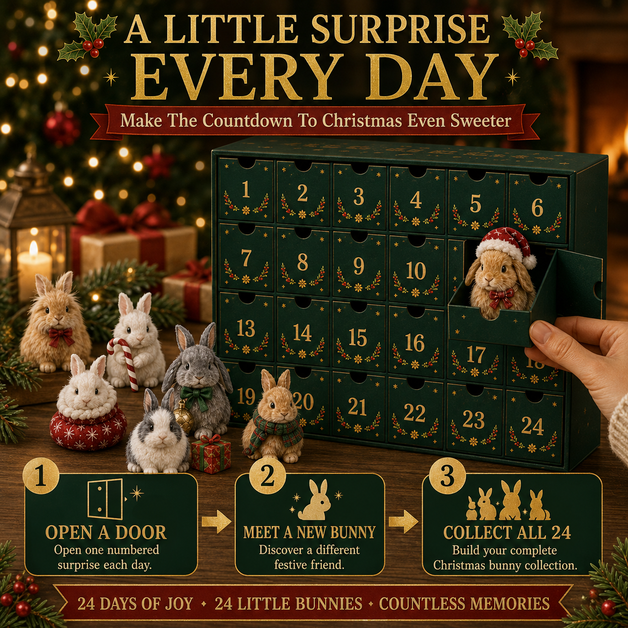 Christmas Bunny close up details