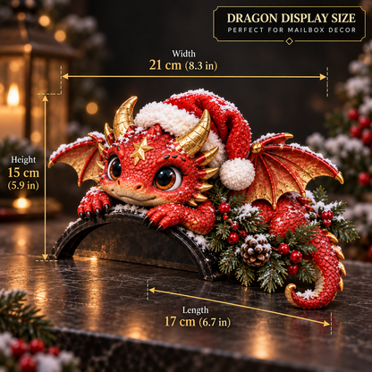 🎄🐉 Christmas Dragon Mailbox Topper — Festive Outdoor Holiday Decor ✨