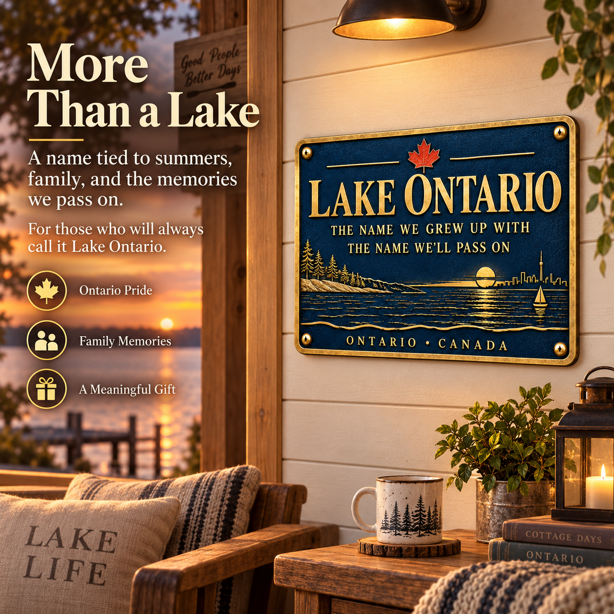 🍁 Lake Ontario Legacy Metal Wall Sign | The Name We Grew Up With 🌊