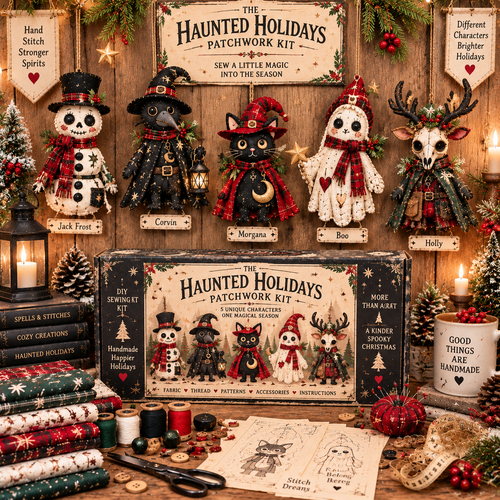 ✨ Christmas Patchwork Character DIY Kit™ – Create Your Own Handmade Holiday Friends 🎁🧵