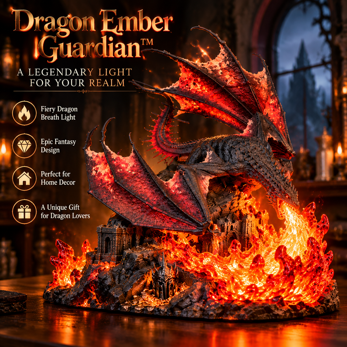 🔥Last Day 49% OFF -🐉 Dragon Realm Guardian™ – Epic Fantasy Dragon Fire Lamp