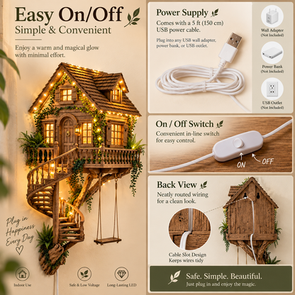 🌿✨ Enchanted Treehouse Wall Décor 🏡🧚
