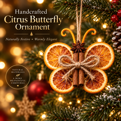 🍊🎄 Handcrafted Citrus Woodland Christmas Ornament Collection