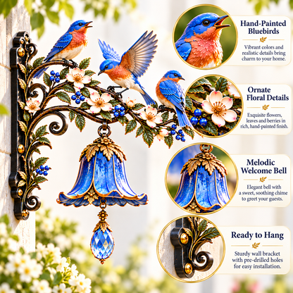 🐦🌸 Bluebird Blossom Welcome Bell™ – Where Bluebirds Come to Greet You