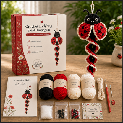 🧶 DIY Crochet Garden Friends Spiral Hanging Kit 🌿