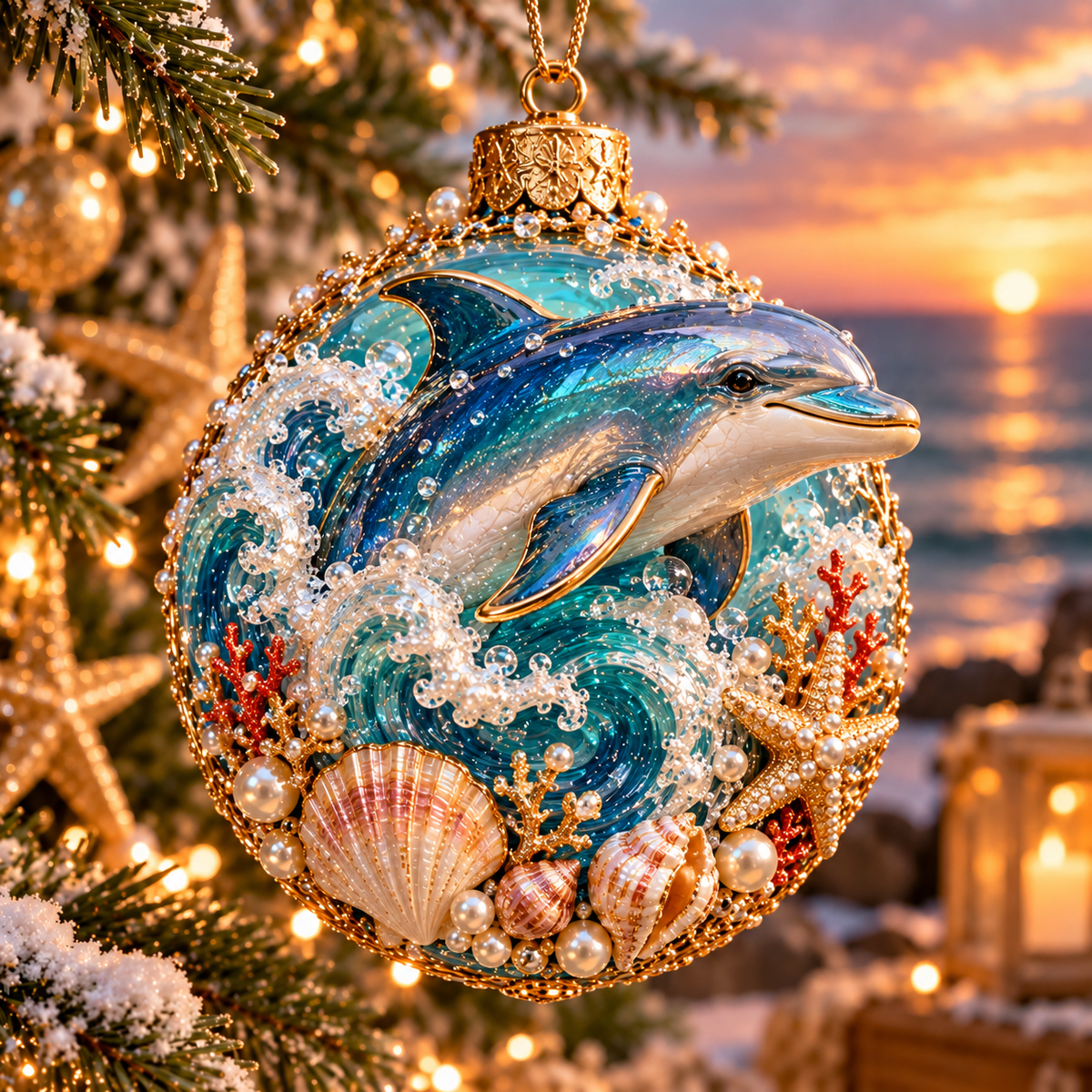 🌊🎄 Coastal Christmas Ocean Legends™ – 3D Marine Life Ornament Collection