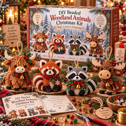 🎄 DIY Beaded Christmas Animal Ornament Kit – Handmade Holiday Craft Set ✨