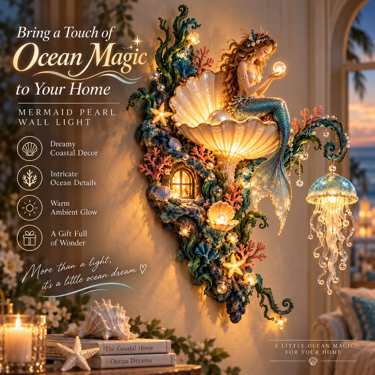 Mermaid Pearl Wall Light