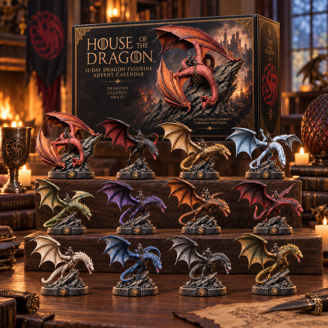 🐉 12 Days of Dragon Legends – Premium Dragon Figurine Advent Calendar