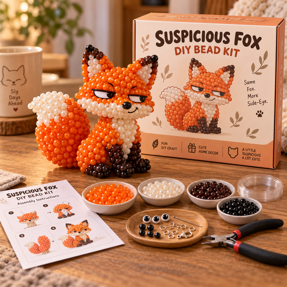 😂🐾Funny Animal DIY Bead Kit – Build Your Own Moody & Chaotic Creatures 🦊🦙