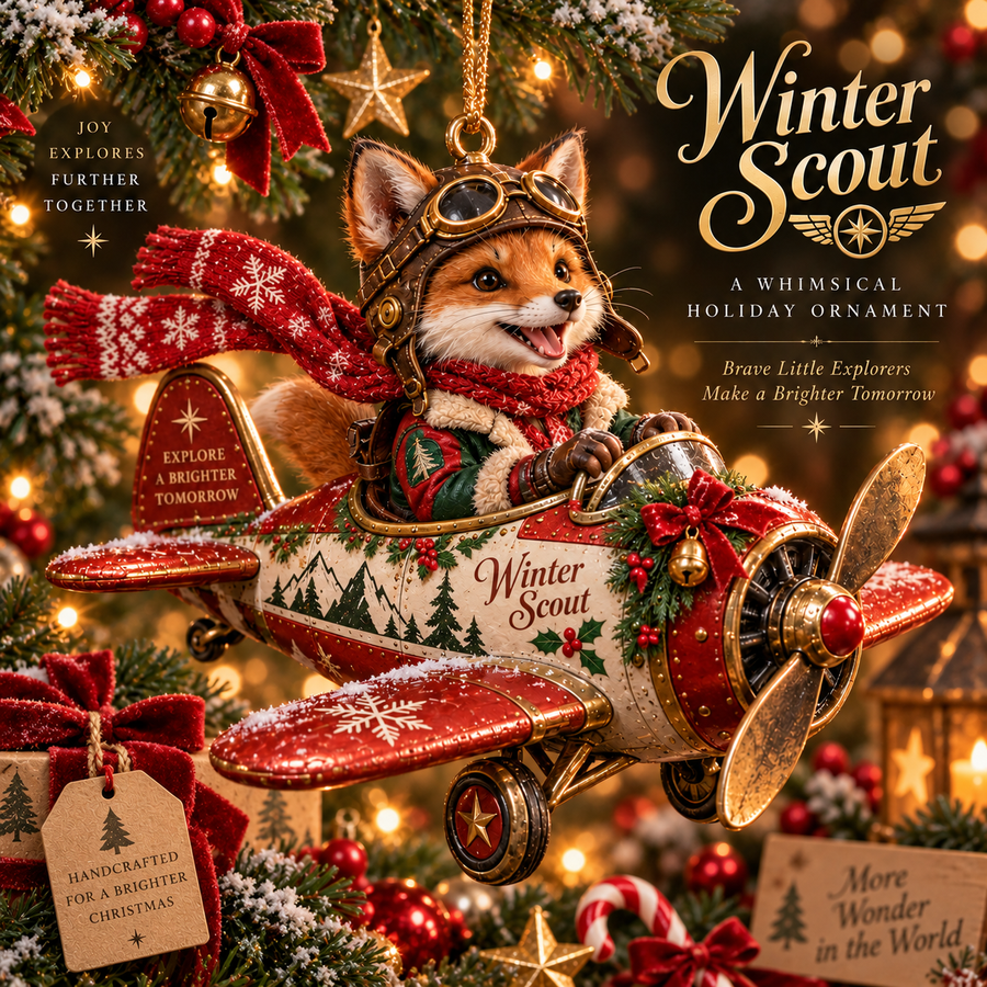 Winter Scout fox ornament