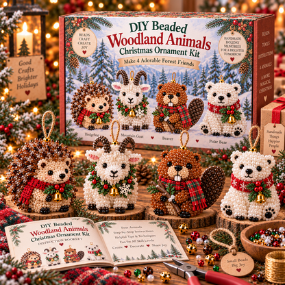 🎄 DIY Beaded Christmas Animal Ornament Kit – Handmade Holiday Craft Set ✨