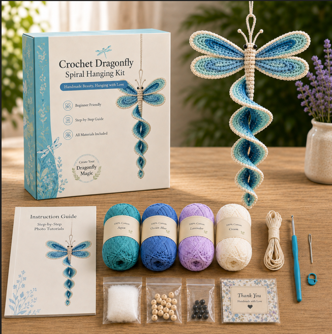 🧶 DIY Crochet Garden Friends Spiral Hanging Kit 🌿