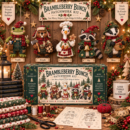 ✨ Christmas Patchwork Character DIY Kit™ – Create Your Own Handmade Holiday Friends 🎁🧵