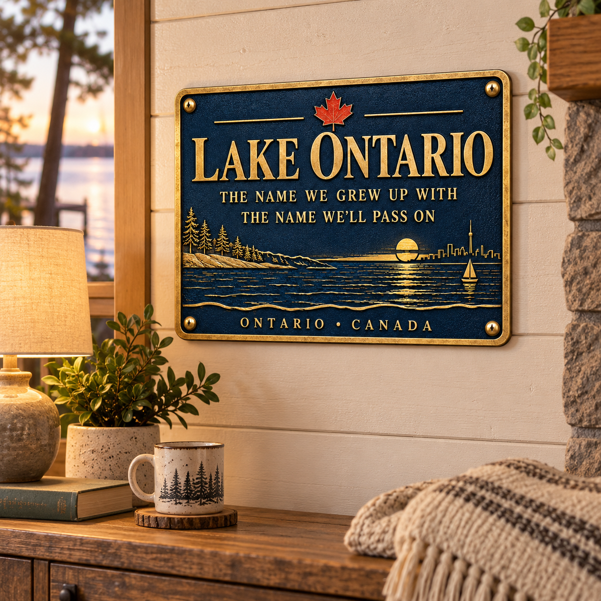 🍁 Lake Ontario Legacy Metal Wall Sign | The Name We Grew Up With 🌊