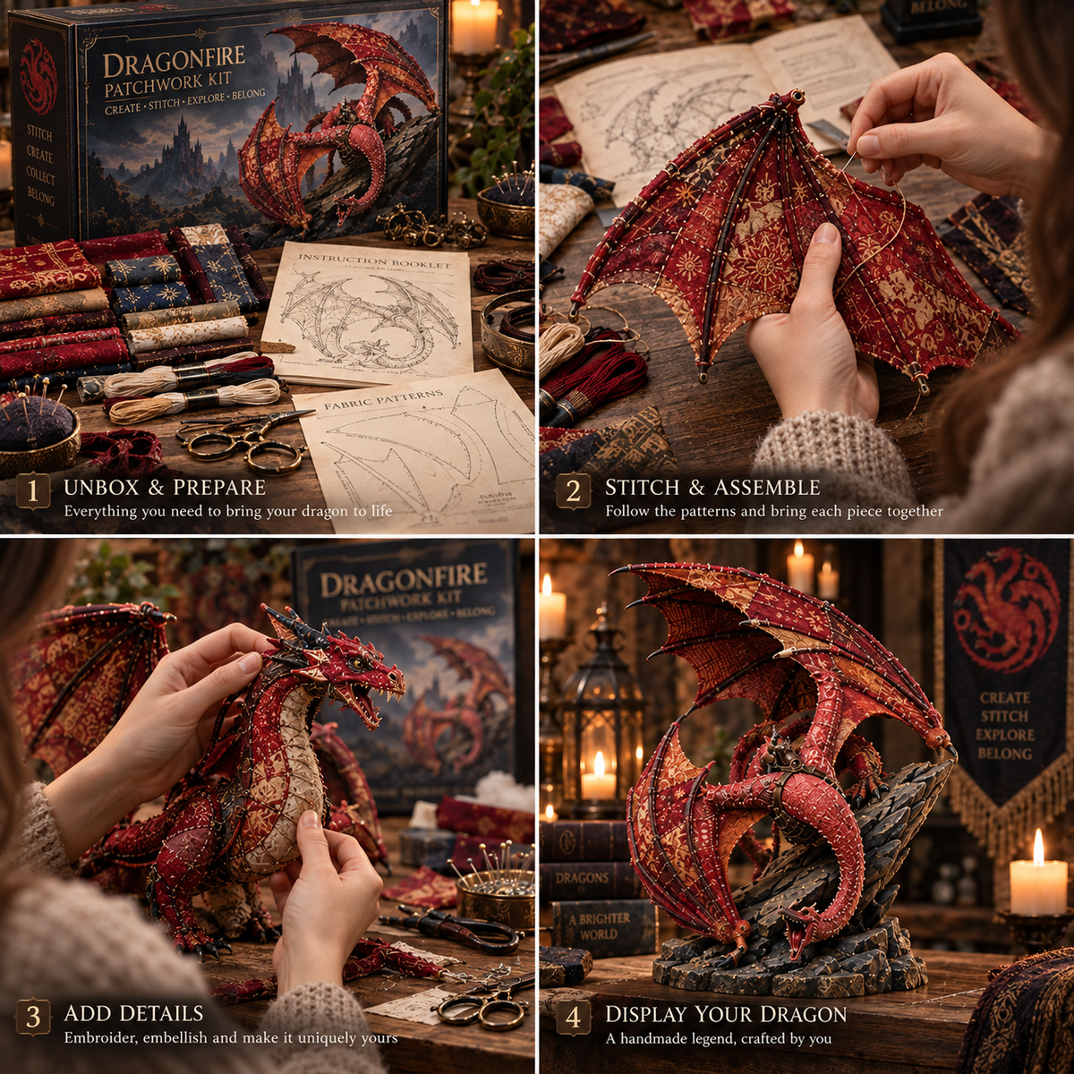 Dragon sewing and assembly process