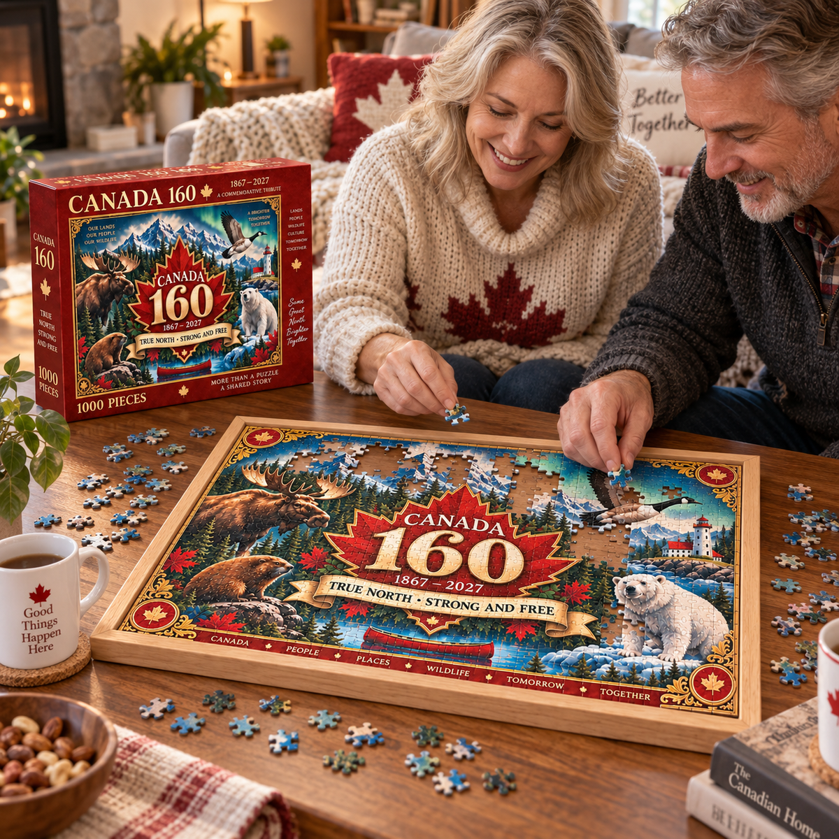 🍁 Canada 160th Anniversary Heritage Puzzle™ — 1000-Piece True North Commemorative Wooden Frame Jigsaw