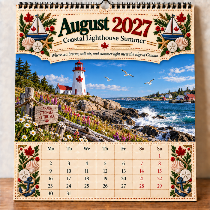 Canadian summer coast calendar