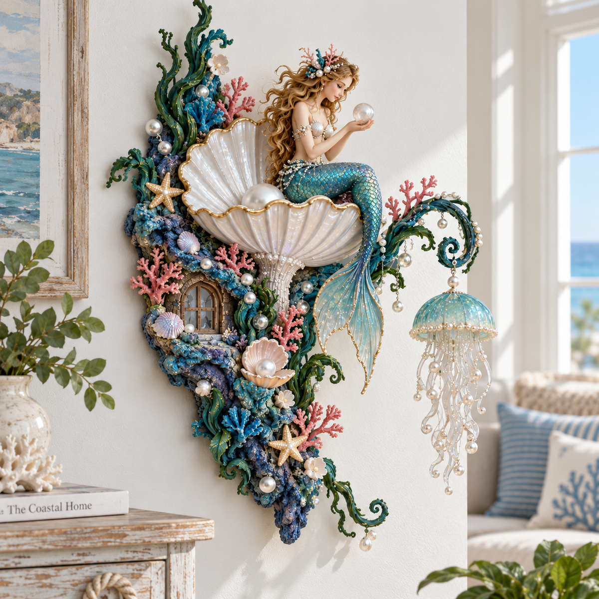 ⏰Limited Stock 50% OFF - 🧜‍♀️✨ Mermaid Pearl Wall Light 🐚🌊