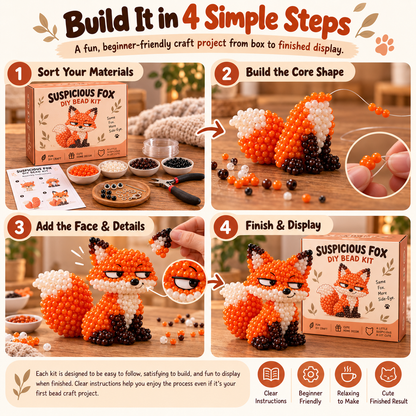 😂🐾Funny Animal DIY Bead Kit – Build Your Own Moody & Chaotic Creatures 🦊🦙