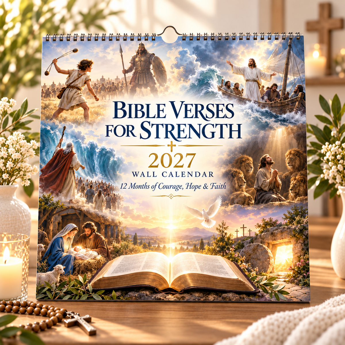 Bible Verses for Strength 2027 Wall Calendar