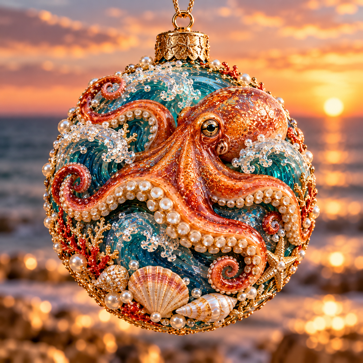 🌊🎄 Coastal Christmas Ocean Legends™ – 3D Marine Life Ornament Collection