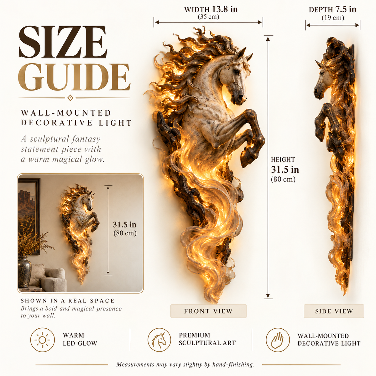 Celestial Flame Unicorn size guide