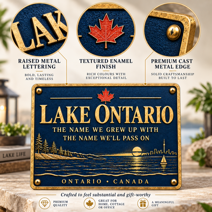 🍁 Lake Ontario Legacy Metal Wall Sign | The Name We Grew Up With 🌊