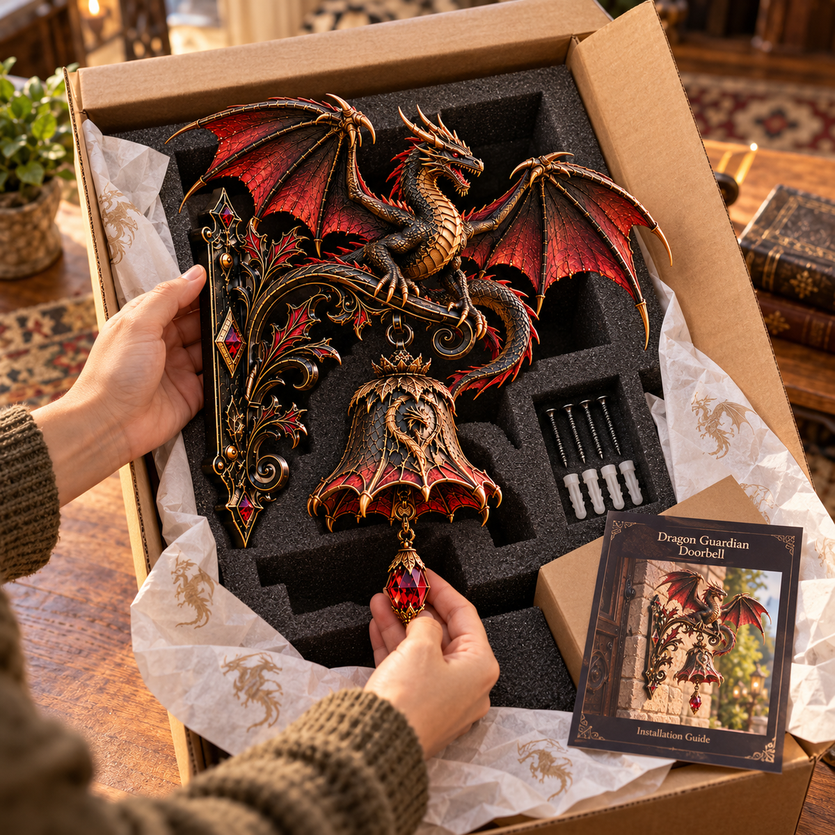 Dragon Guardian packaging and mounting accessories