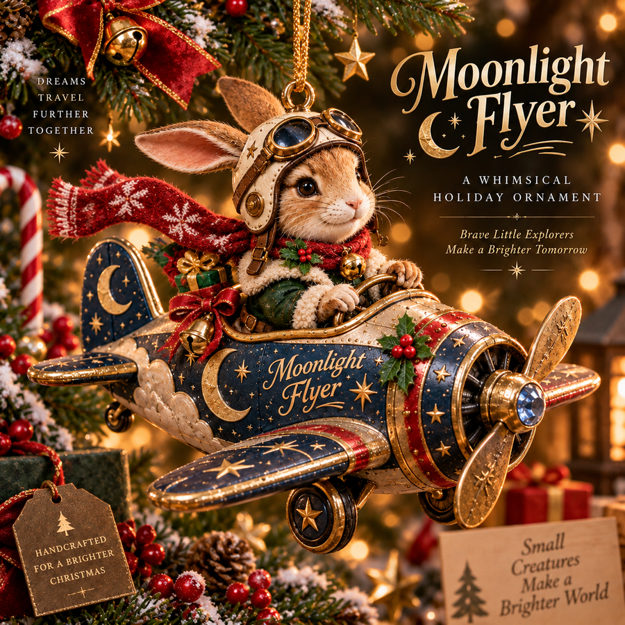 Moonlight Flyer rabbit ornament