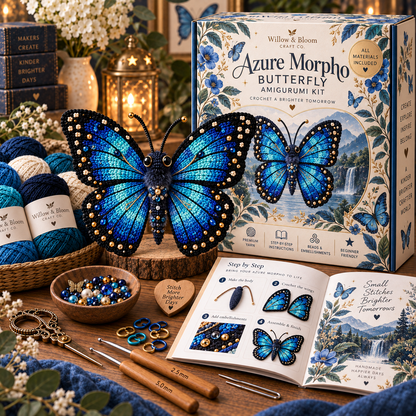 🦋 DIY Crochet Butterfly & Moth Amigurumi Kit – Handmade Craft Set