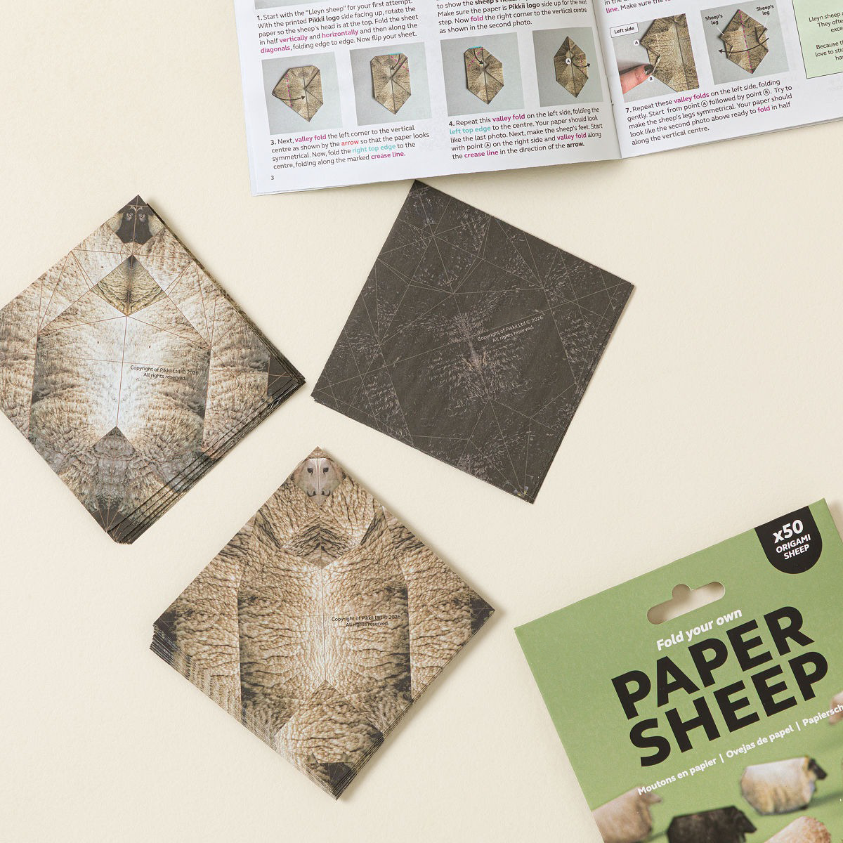 🐑🐄🐦 Fold & Friends™ – 50-Piece Origami Animal Paper Craft Kit